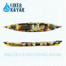 Angler 4.3 Liker PRO Fishing Kayak sentar em cima com função assento, disponível para Adicionado Motor